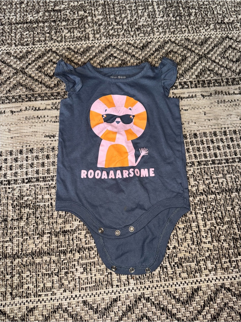 'Rooaarsome' Lion Graphic One-Piece for Babies